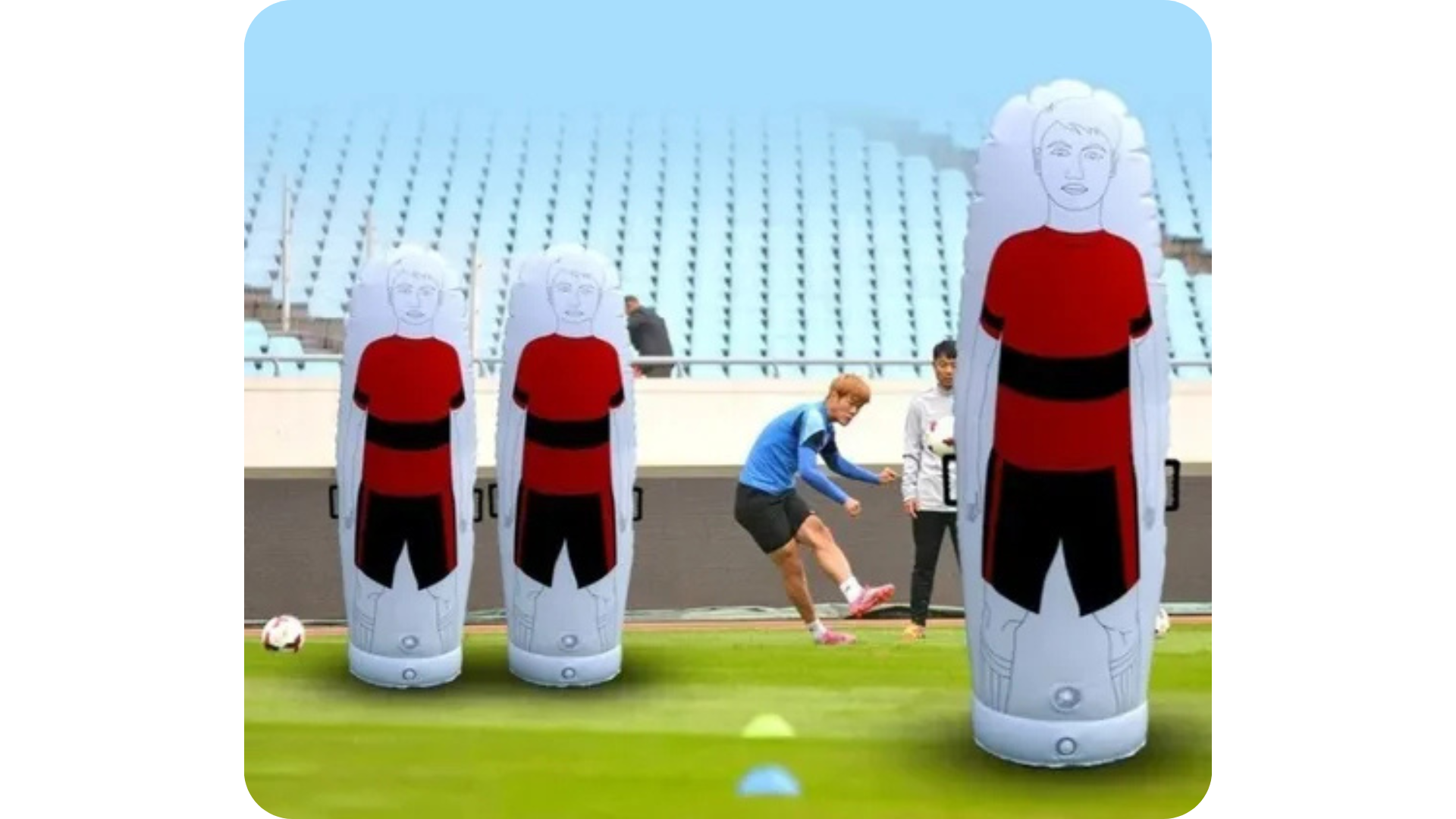 Barrera Inflable Fútbol Entrenamiento Obstáculo 170cm - Imagen 4