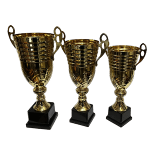 Copón metálico en acabado dorado CY221