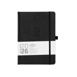 Agenda 2026 Artel Formato Día Por Página Color Negro Con Elástico