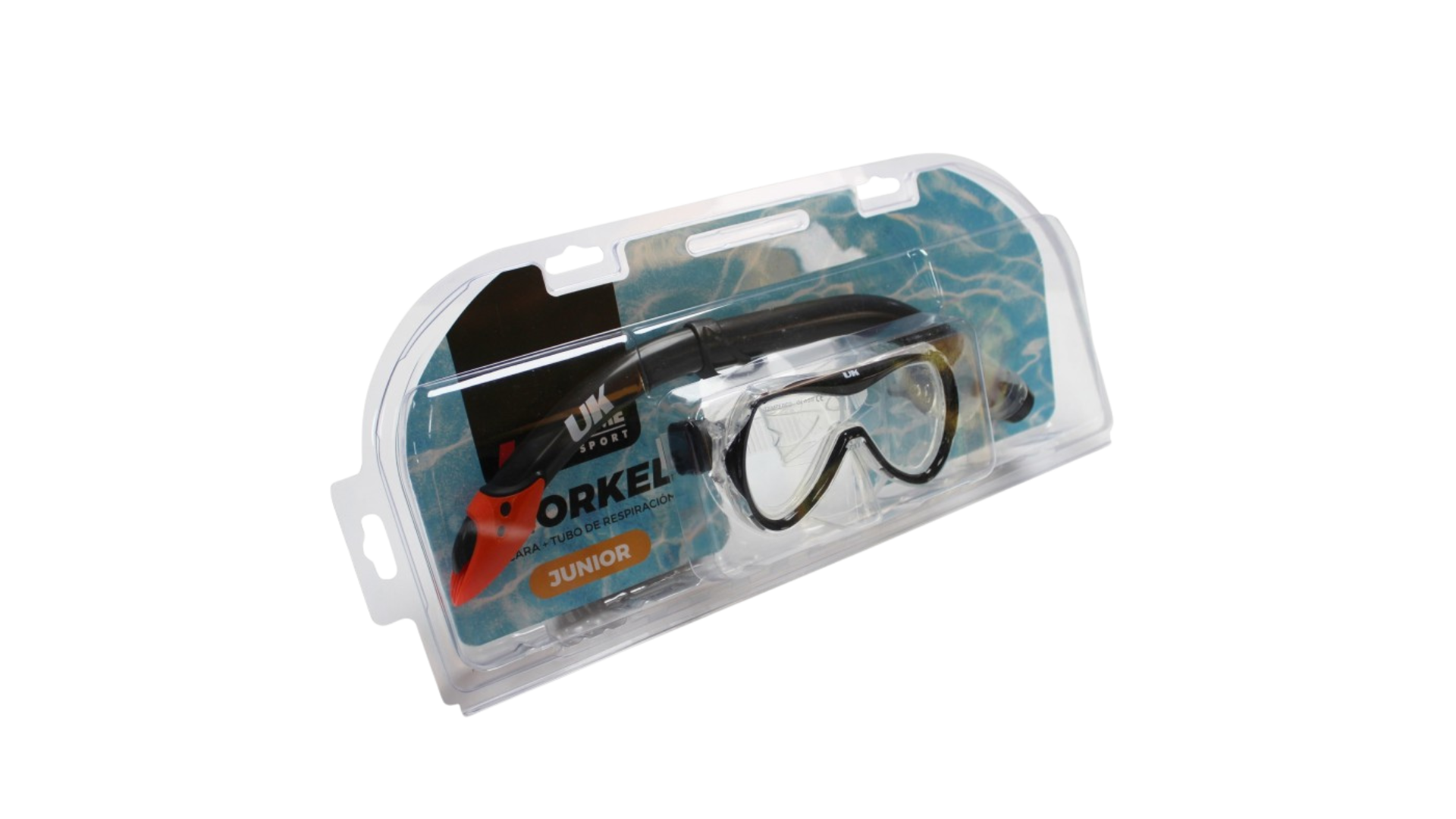 Set Mascara + Snorkel Junior Negro-Naranjo UKtime sport - Imagen 5