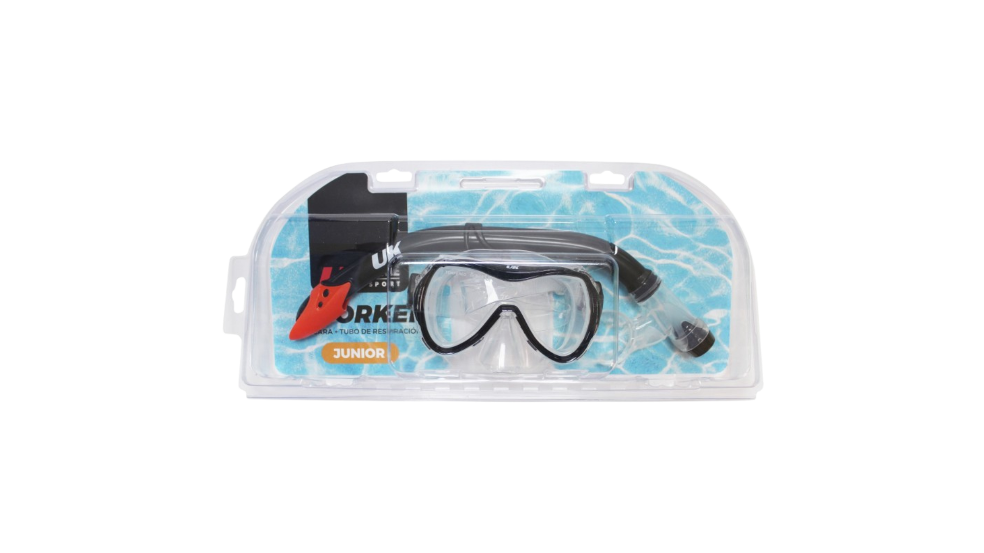Set Mascara + Snorkel Junior Negro-Naranjo UKtime sport - Imagen 6
