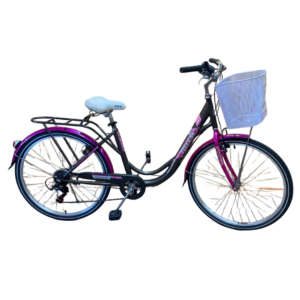 Bicicleta City Dama Aro 26  Gris / Fucsia