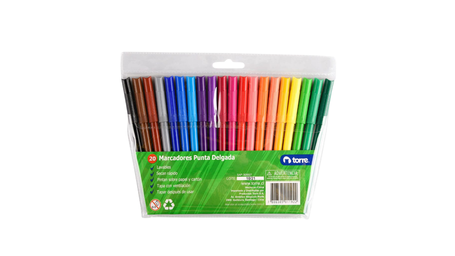 Plumones De Dibujo 20 Colores Torre - Imagen 2
