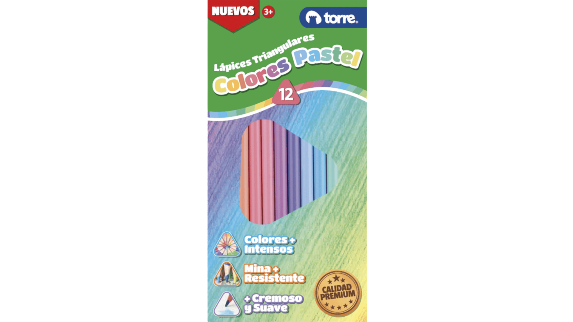 Pack 12 Lápices de Colores Pasteles Torre