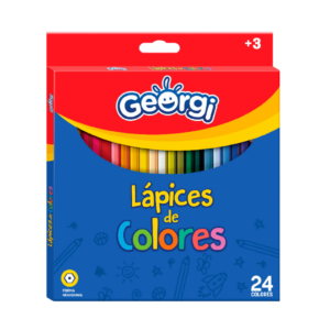 Estuche 24 Lápices De Color Largos Georgi