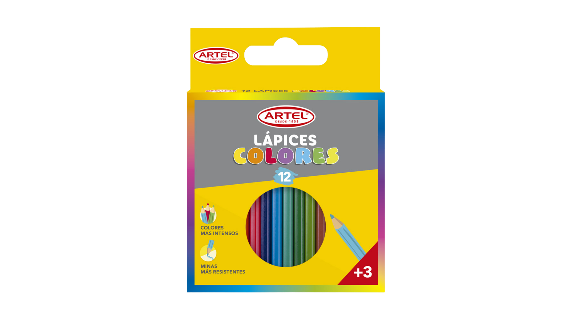 Estuche 12 Lápices De Color Cortos Artel