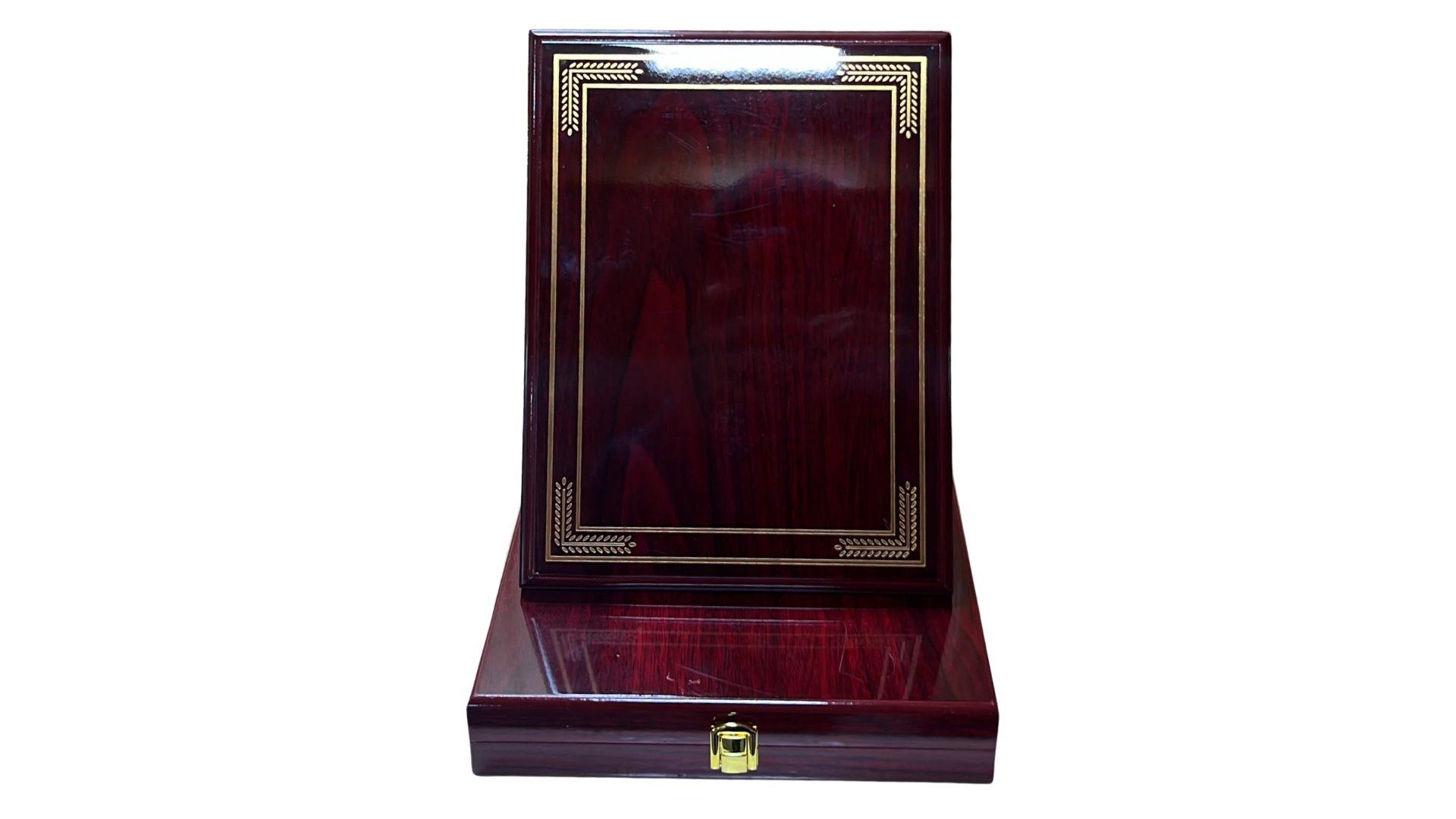 Galvano de Madera Barnizado 20 x 26 CM con Caja de Madera