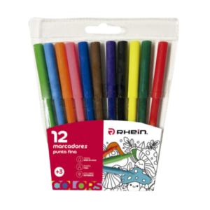 MARCADORES ESCOLAR PUNTA DELGADA RHEIN 12 COLORES