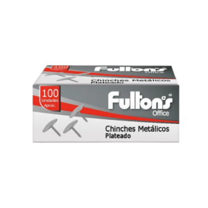 Chinche Metálico Plateado Caja 100 Unidades Fultons