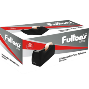 Dispensador Cinta Adhesiva Negro Plástico Escritorio Mediano Fultons